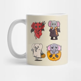 Cute Halloween Elephant Pack Mug